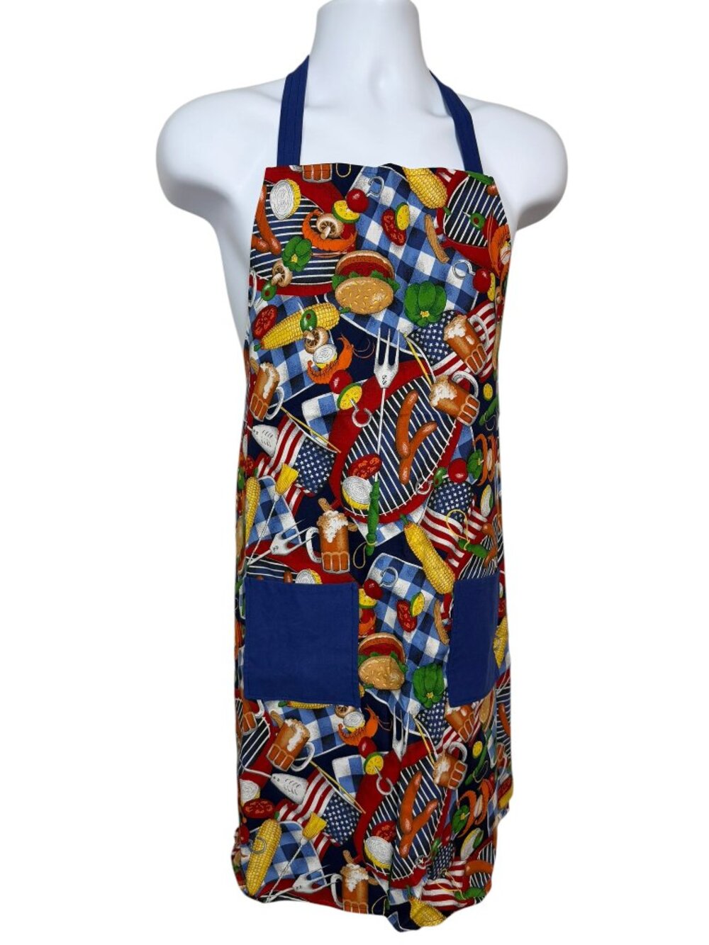 Juniper Berries Handmade In The USA BBQ Grill Apron Patriotic Cookout Kitchen